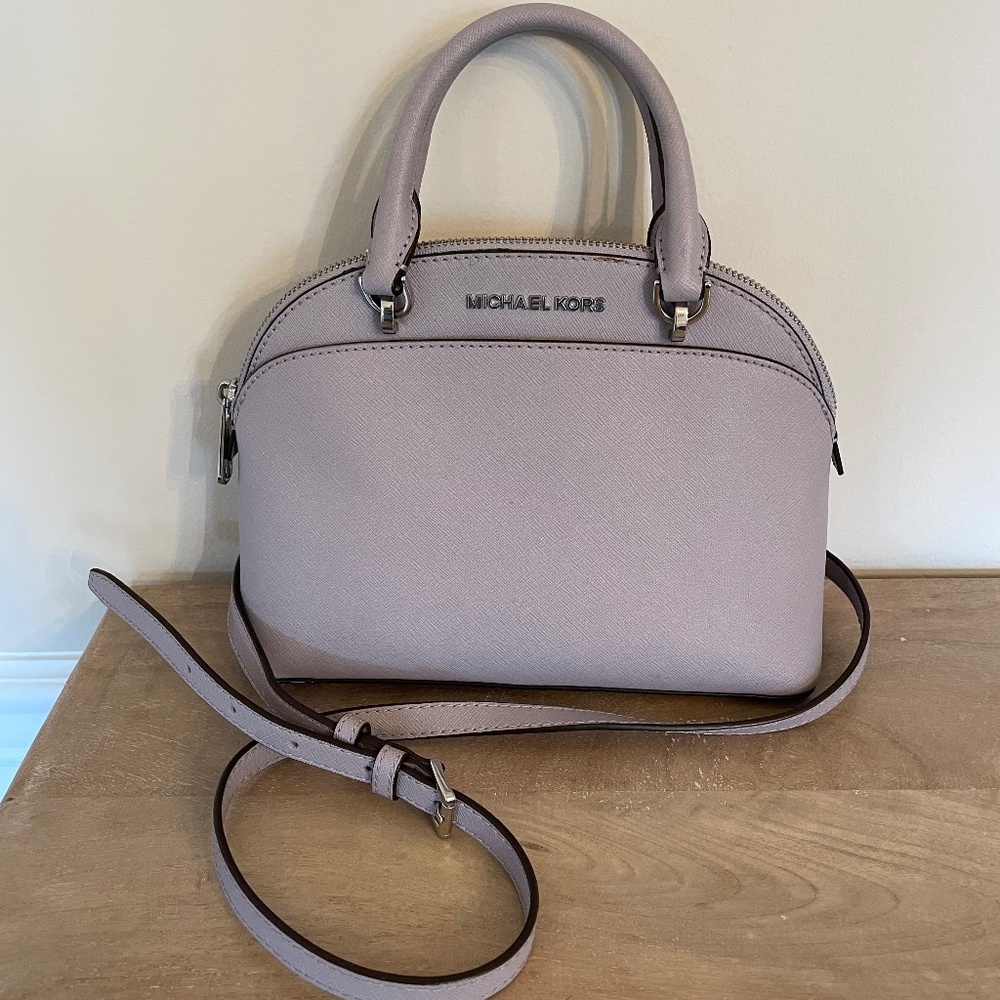 Michael Kors Emmy Small Dome Satchel Crossbody, Leather, Lilac
